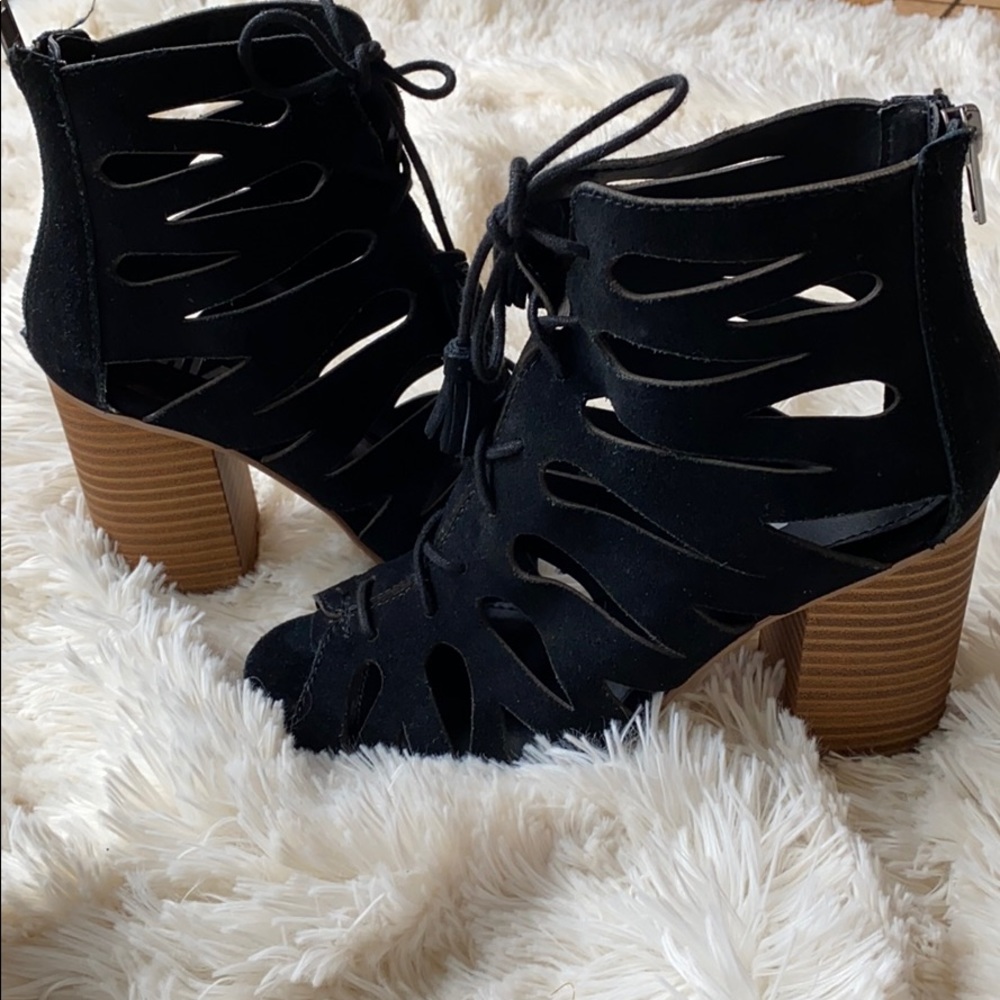 MIA lace up block heels